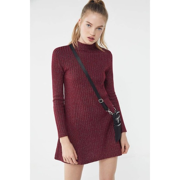 Urban Outfitters Dresses & Skirts - Urban Outfitters Ribbed Metallic Mock Neck Dress